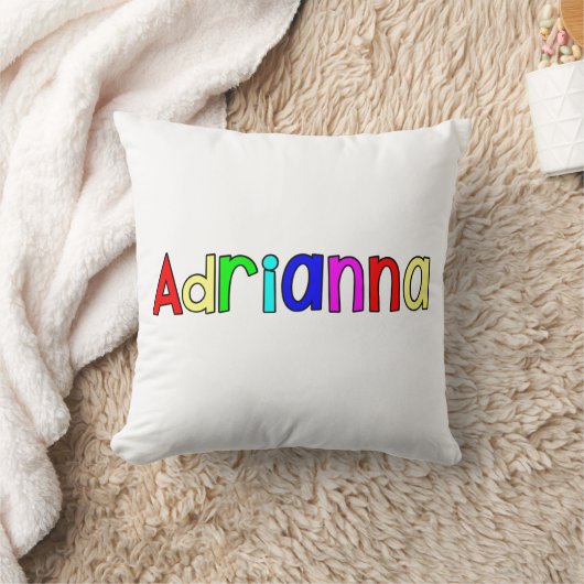 Adrianna - Rainbow-Text Kissen (Decke)