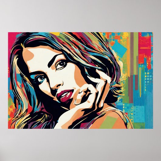 Adrianne sieht gutes Pop Art Poster aus (Vorne)