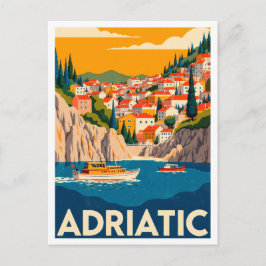 Adriatic Croatia Art vintage Travel Postkarte
