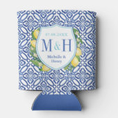 Adriatic Lemons Blue Tiles Turquoise Brautparty Dosenkühler (Rückseite)