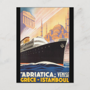 Adriatica Lines - Vintage-Reiseposter Postkarte