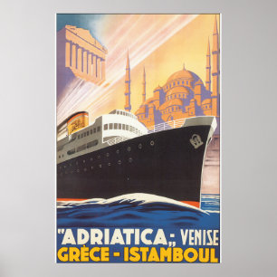 Adriatica Venedig Griechenland Istanbul Vintage-Re Poster