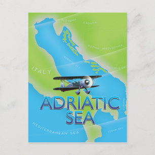 Adriatisches Meer Flugkarte Postkarte
