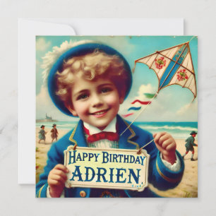 ADRIEN ~ Geburtstagskarte ~ Fliegender Drachen ~ F