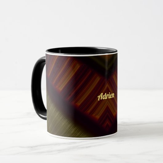 ~ ADRIEN ~ GLOSSY 3D Glossy Black Brown Green ~ Tasse (Vorderseite Links)