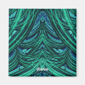 ~ ADRIEN ~ GORGEOUS! ~ 3D-Fraktal blau grün Magnet (Vorne)