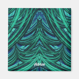 ~ ADRIEN ~ GORGEOUS! ~ 3D-Fraktal blau grün Magnet