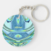 ADRIEN ~ Green Yellow Blue Circle Acrylic ~ Schlüsselanhänger (Rückseite)