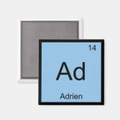 Adrien Name Chemistry Element Periodic Table Magnet (Vorderseite/Rückseite)