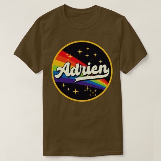 Adrien Rainbow im Vintagen Weltraum T-Shirt (Design vorne)