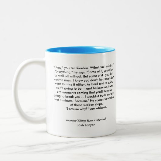 Adrien und Jake Farbtonbuch-Tasse (mit Zitat) Zweifarbige Tasse (Links)