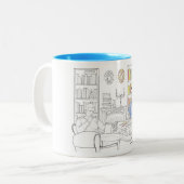 Adrien und Jake Farbtonbuch-Tasse (ohne Zitat) Zweifarbige Tasse (Vorderseite Links)