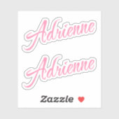 Adrienne Decorative Name in Pink x2 Aufkleber (Blatt)