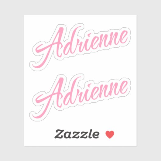 Adrienne Decorative Name in Pink x2 Aufkleber (Blatt)