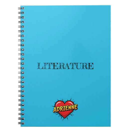 Adrienne Heart Blue Notizblock (Vorderseite)