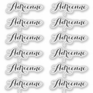 Adrienne – Name-Etiketten Aufkleber in Kursivschri