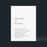 Adrienne Simple Modern Wedding Einladung<br><div class="desc">Einfache Hochzeitseinladung mit minimalistischem Layout und einer Kombination aus elegantem Drehbuch,  moderner Sans Serif und klassischen Serif-Schriftart.</div>