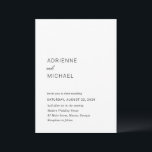 Adrienne Simple Modern Wedding Einladung<br><div class="desc">Einfache Hochzeitseinladung mit minimalistischem Layout und einer Kombination aus elegantem Drehbuch,  moderner Sans Serif und klassischen Serif-Schriftart.</div>