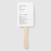 Adrienne Simple Modern Wedding Program Fächer (Vorderseite)