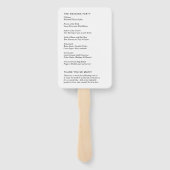 Adrienne Simple Modern Wedding Program Fächer (Rückseite)