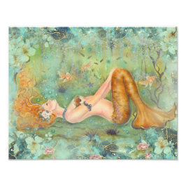 Adrift friedliche Meerjungdruckschrift von Renee Fotodruck