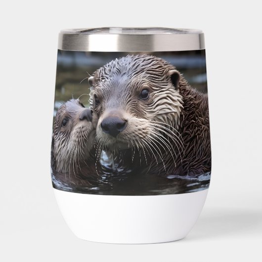 **"Adrift in Liebe: Mama und Baby Otter"*** (Rückseite)