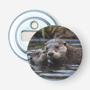 **"Adrift in Liebe: Mama und Baby Otter"*** Flaschenöffner