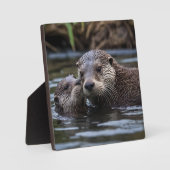 **"Adrift in Liebe: Mama und Baby Otter"*** Fotoplatte (Vorderseite)