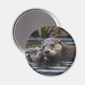 **"Adrift in Liebe: Mama und Baby Otter"*** Magnet (Vorderseite/Rückseite)