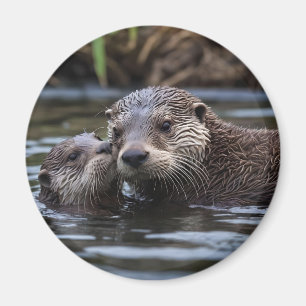 **"Adrift in Liebe: Mama und Baby Otter"*** Magnet