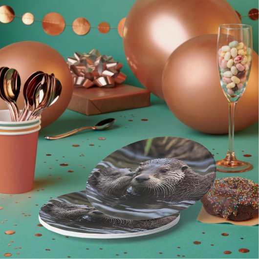 **"Adrift in Liebe: Mama und Baby Otter"*** Pappteller (Multi)