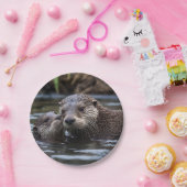 **"Adrift in Liebe: Mama und Baby Otter"*** Pappteller (Party)