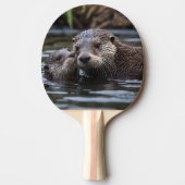 **"Adrift in Liebe: Mama und Baby Otter"*** Tischtennis Schläger (Vorderseite)