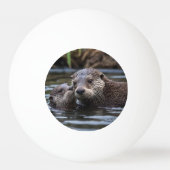 **"Adrift in Liebe: Mama und Baby Otter"*** Tischtennisball (Rückseite)
