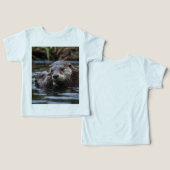 Adrift in Liebe: Mummy und Baby Otter im Fluss (Design Vorderseite & Rückseite)
