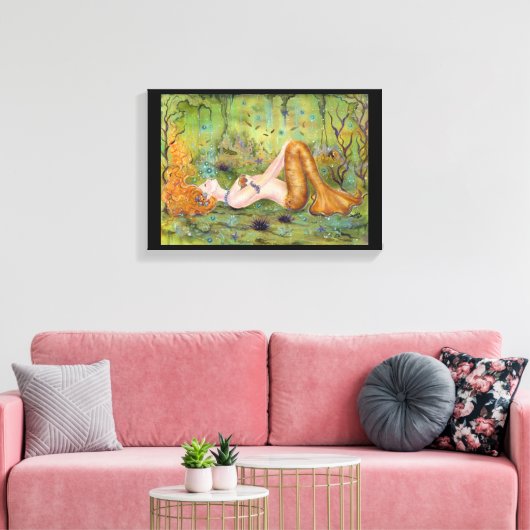 Adrift-Meerjungfrau-Leinwand-Druck von Renee Leinwanddruck (Insitu (Wohnzimmer))