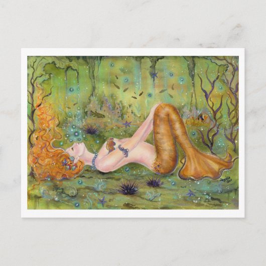 Adrift mermaid Postcard von Renee L. Lavoie Postkarte (Vorderseite)