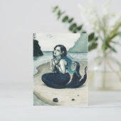 Adrift Sad Mermaid Postcard Postkarte (Stehend Vorderseite)