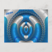 ADRIN Bright!~ Blue White 3D Fraktal Design ~ Postkarte (Vorderseite)