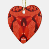 ADRIN ~ VALENTINE HEART ~ Rotes Fraktal ~ Keramik Ornament (Links)