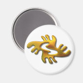 Adrinkra-Peace-gold Magnet (Vorderseite/Rückseite)