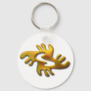 Adrinkra-Peace-gold Schlüsselanhänger