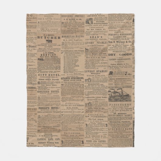 Ads of the Past, NY 1856 Fleecedecke (Vorderseite)