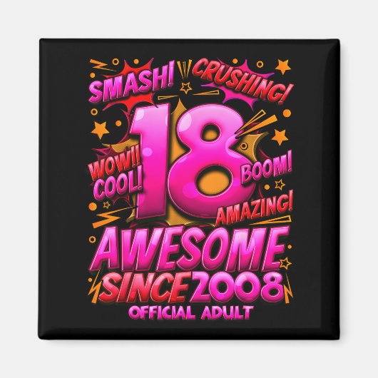 Adult 18 Year Old For Boys 18th Birthday Boy Magnet (Vorne)