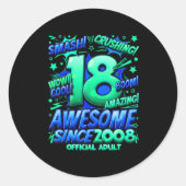 Adult 18 Year Old For Boys 18th Birthday Boy  Runder Aufkleber (Vorderseite)