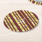 Adult Any Age Happy Birthday Camo Stripes Pattern Runder Pappuntersetzer (Angewinkelt)
