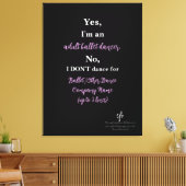 Adult Ballett Tänzer Blasspüree/Weißer Text Lg. Leinwanddruck (Insitu (Wohnzimmer))