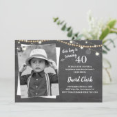 Adult Birthday Custom Foto Picture Chalkboard Einladung (Stehend Vorderseite)