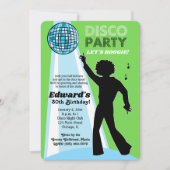 Adult Birthday Disco Party Einladungen Lime Green (Vorderseite)