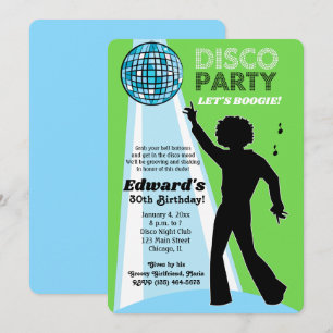 Adult Birthday Disco Party Einladungen Lime Green